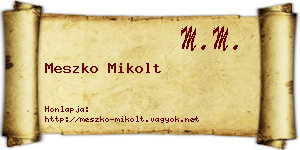Meszko Mikolt névjegykártya